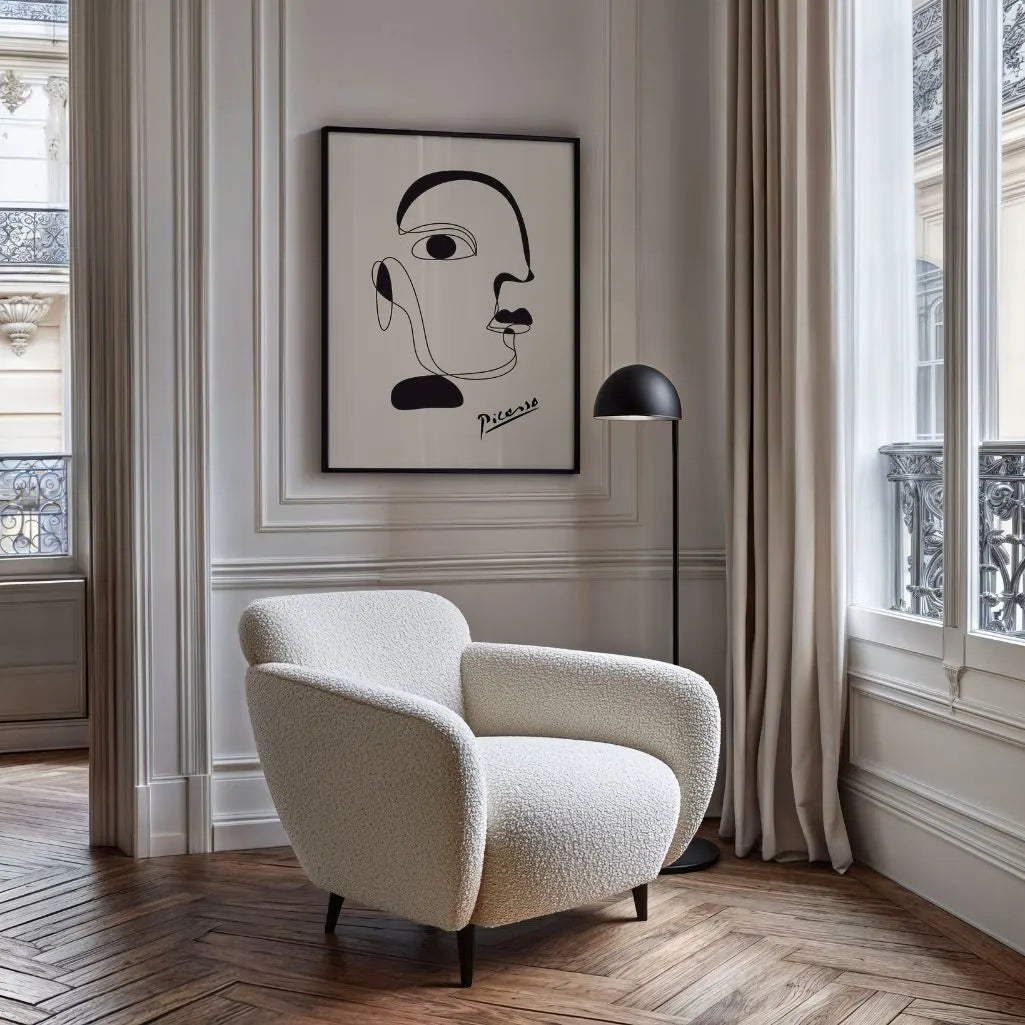 Von Pablo Picasso inspiriertes Poster – Linie des Gedankens
