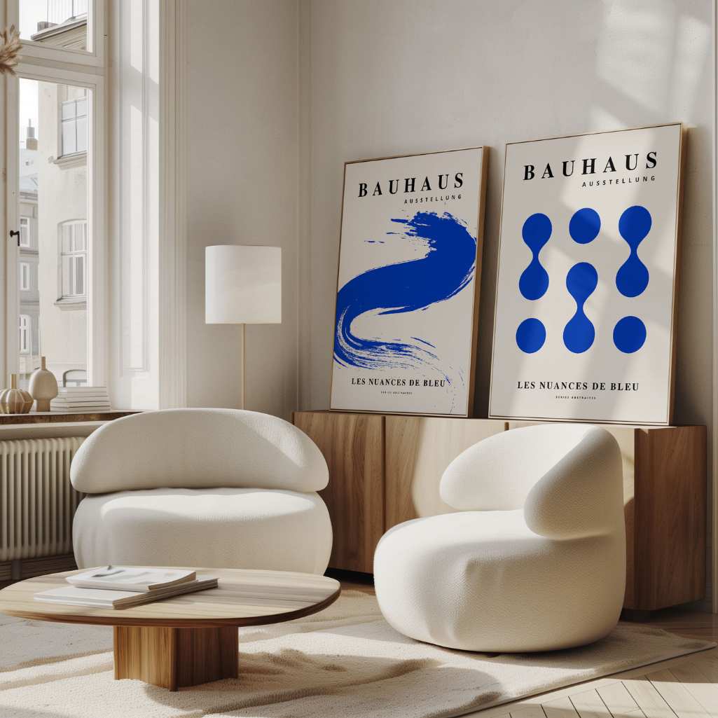 Bauhaus Blau – 2er Poster-Set