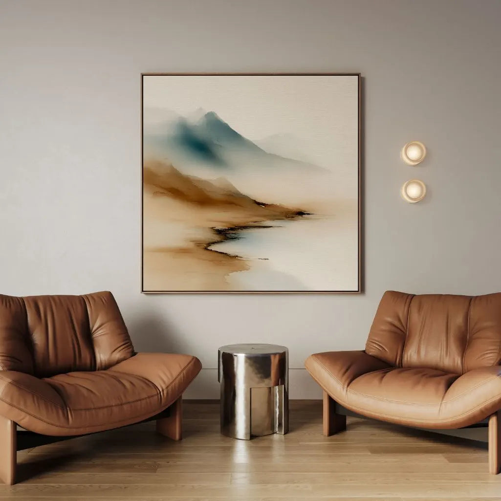 Gerahmtes Leinwandbild – Bergstille