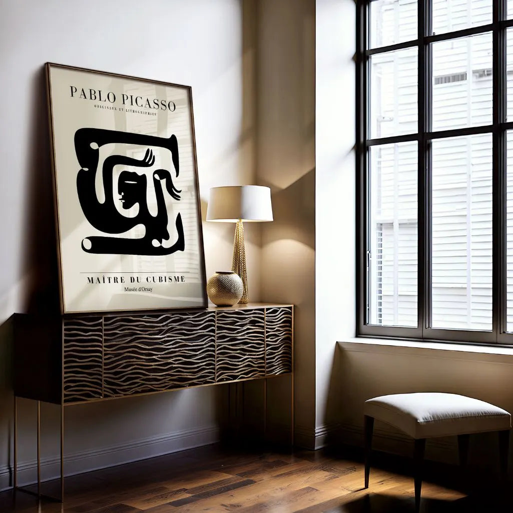 Gemälde „Figur in Bewegung“ – Poster inspiriert von Picasso