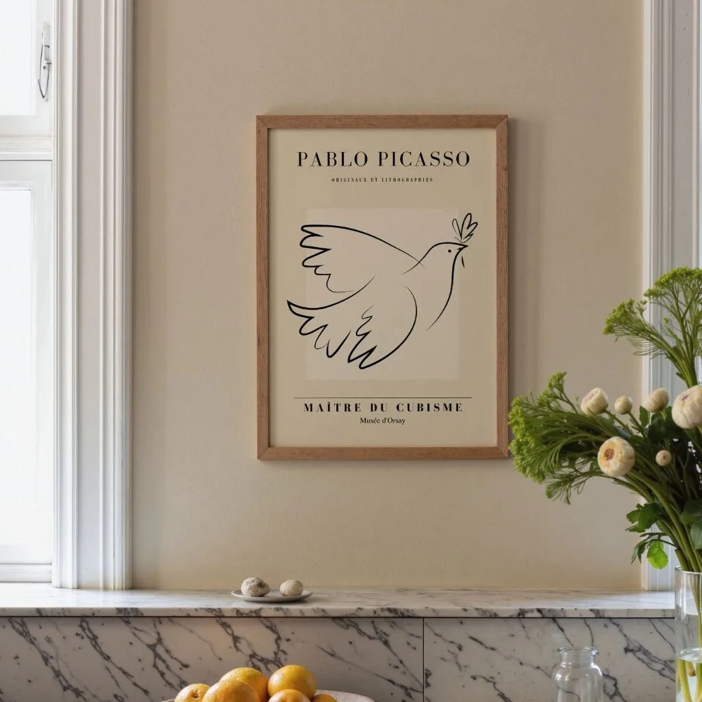 Von Pablo Picasso inspiriertes Poster – Friedens­taube