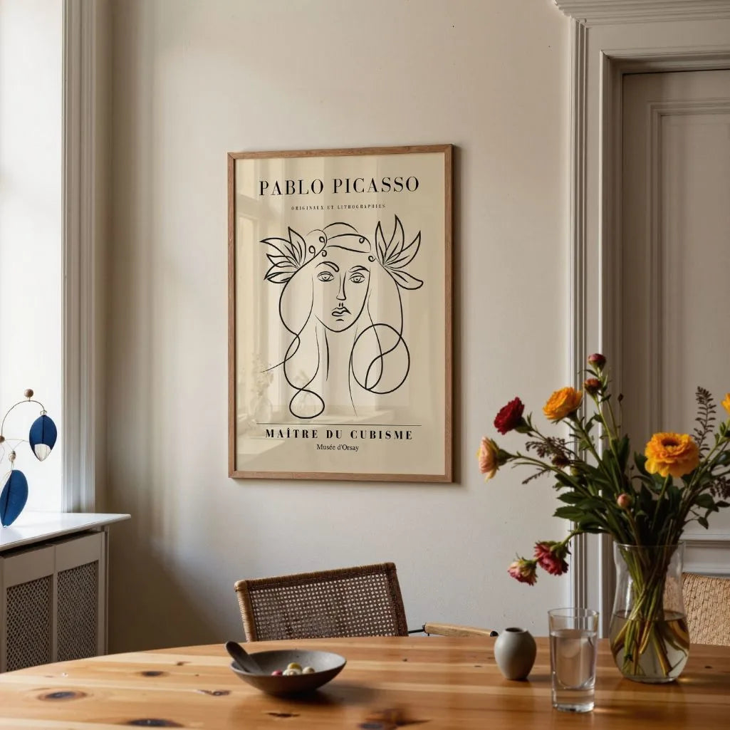 Von Pablo Picasso inspiriertes Poster – Liniengöttin