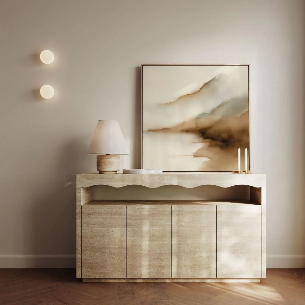 Gerahmtes Leinwandbild – Nebel über dem See