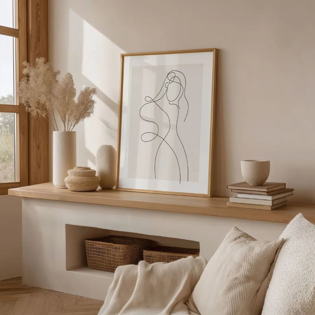 Poster – Tanz weiblicher Linien