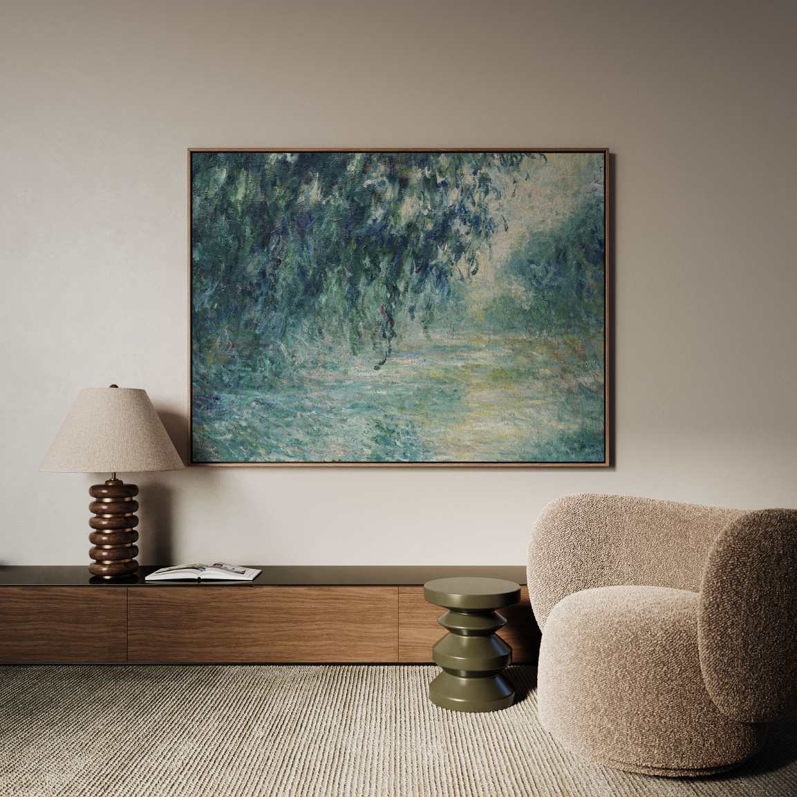 Gerahmtes Leinwandbild – Morgen an der Seine, 1898