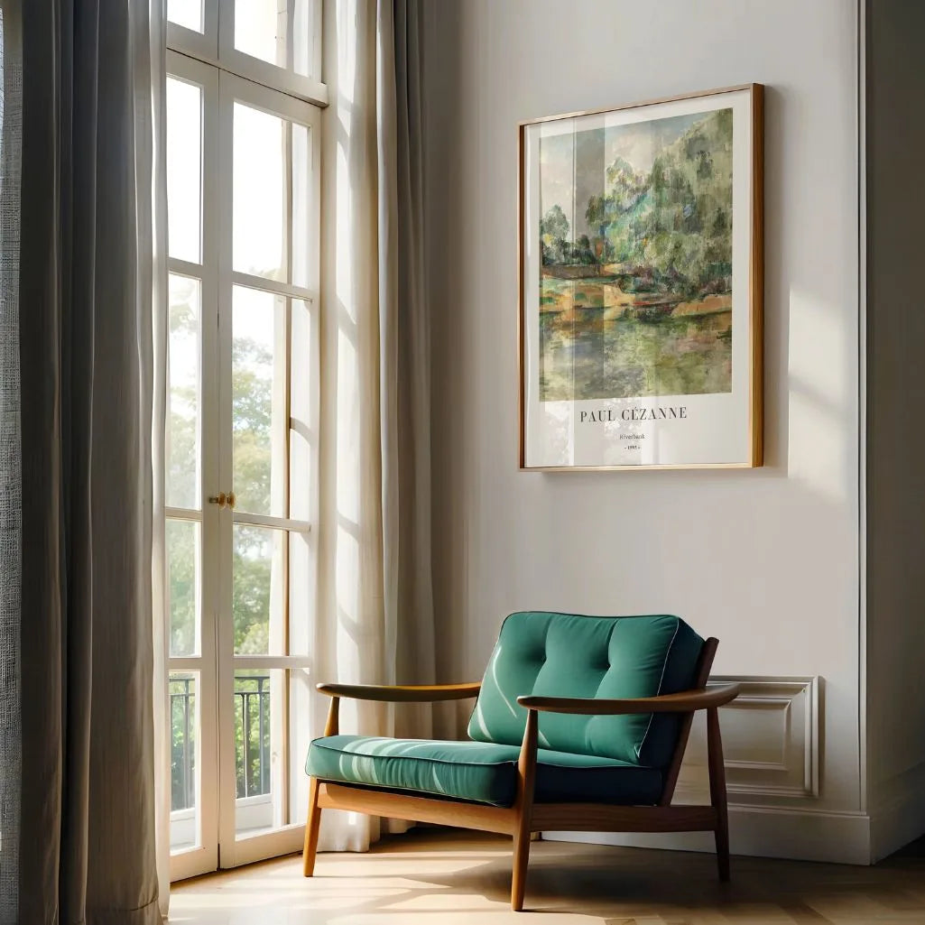 Paul Cézanne – Flussuferlandschaft Hochformat Poster