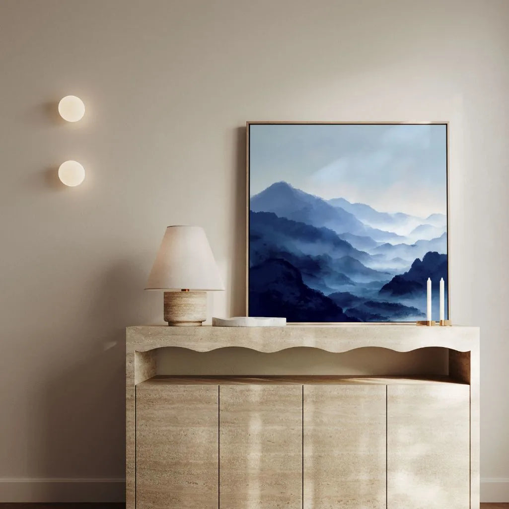 Gerahmtes Leinwandbild – Blaues Tal