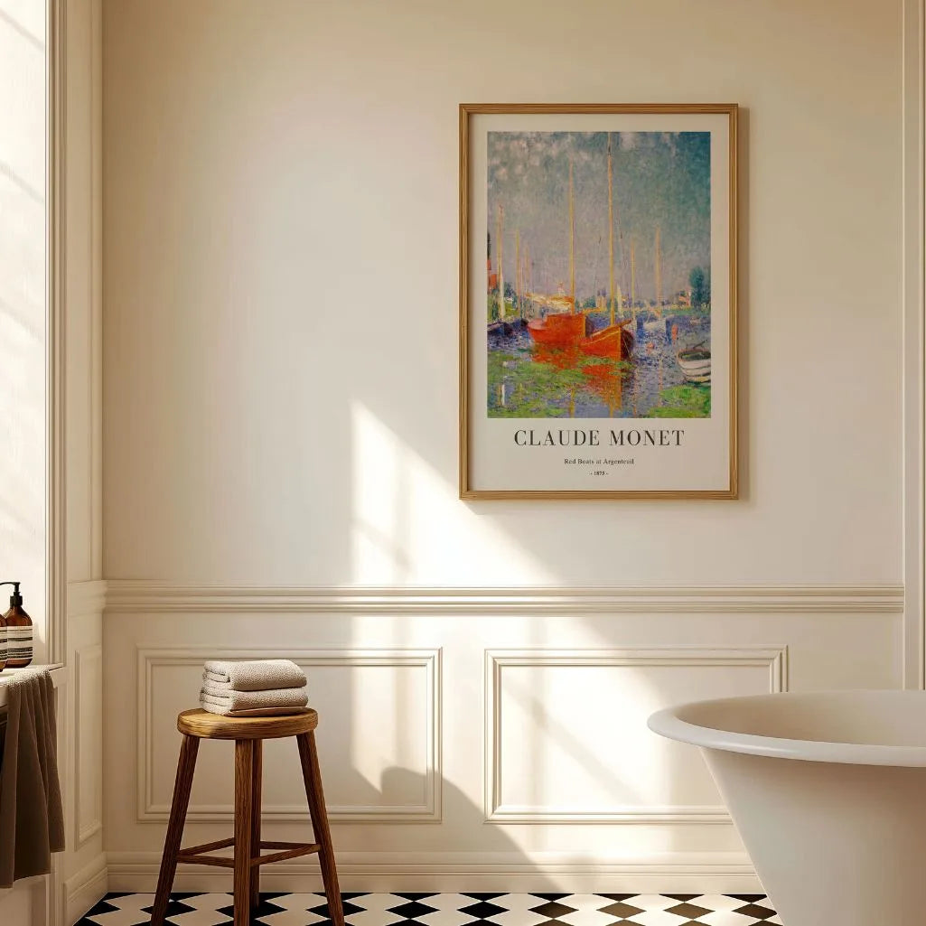 Claude Monet Poster – Rote Boote bei Argenteuil