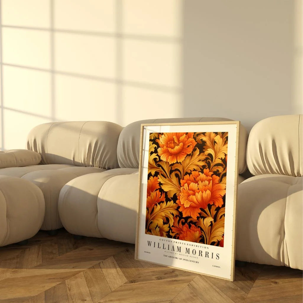 Poster – Goldenes Blumenornament