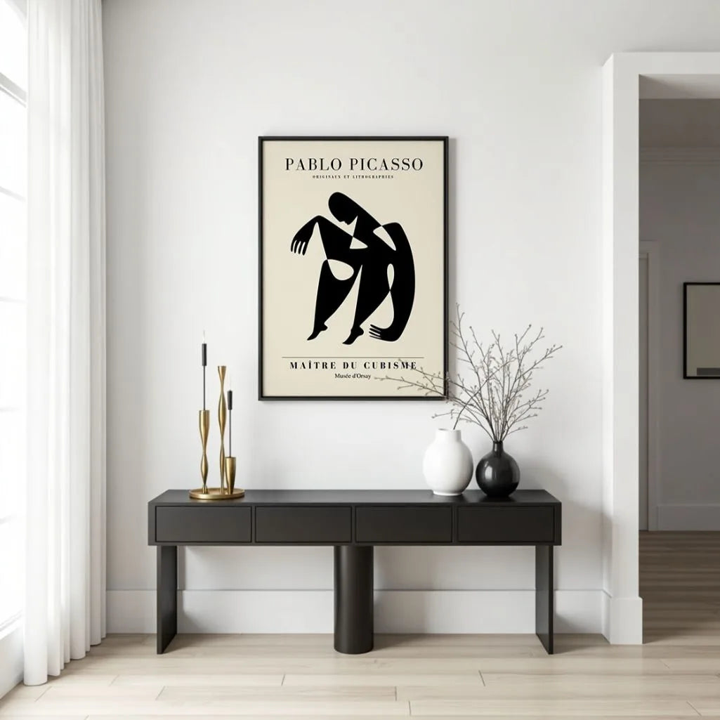 Von Pablo Picasso inspiriertes Poster – Schwarze Silhouette