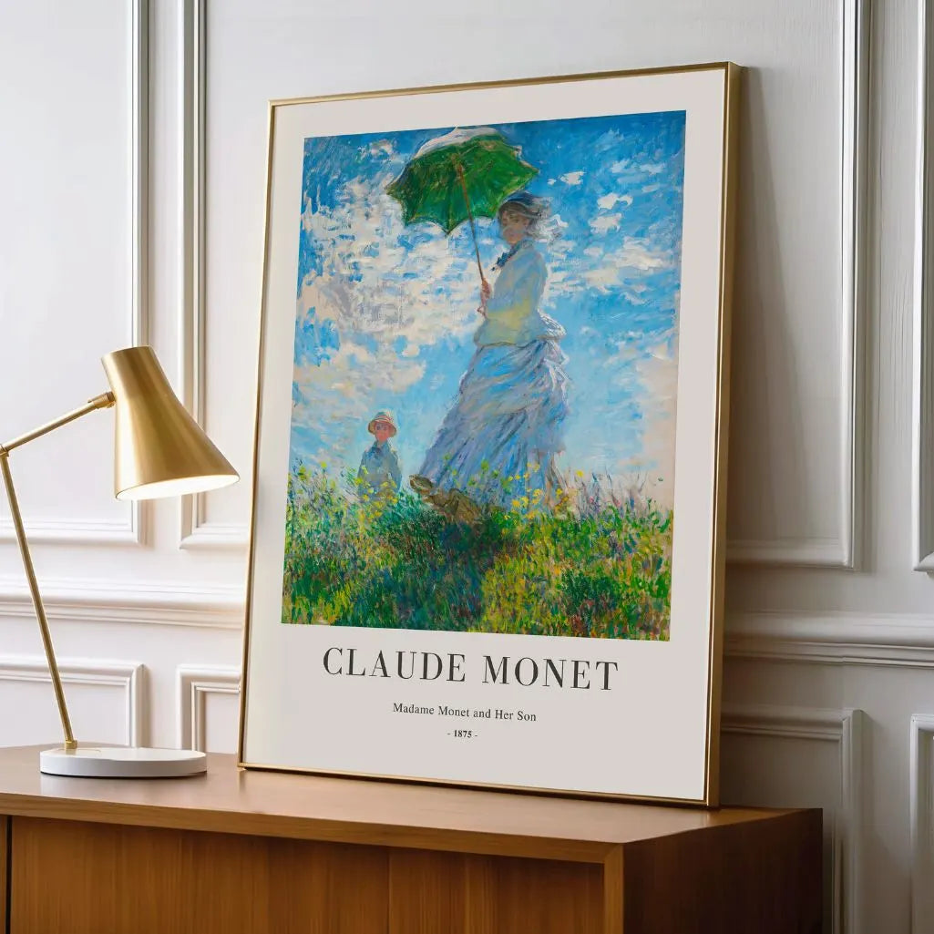 Claude Monet – Madame Monet mit Sonnenschirm Poster, 1875