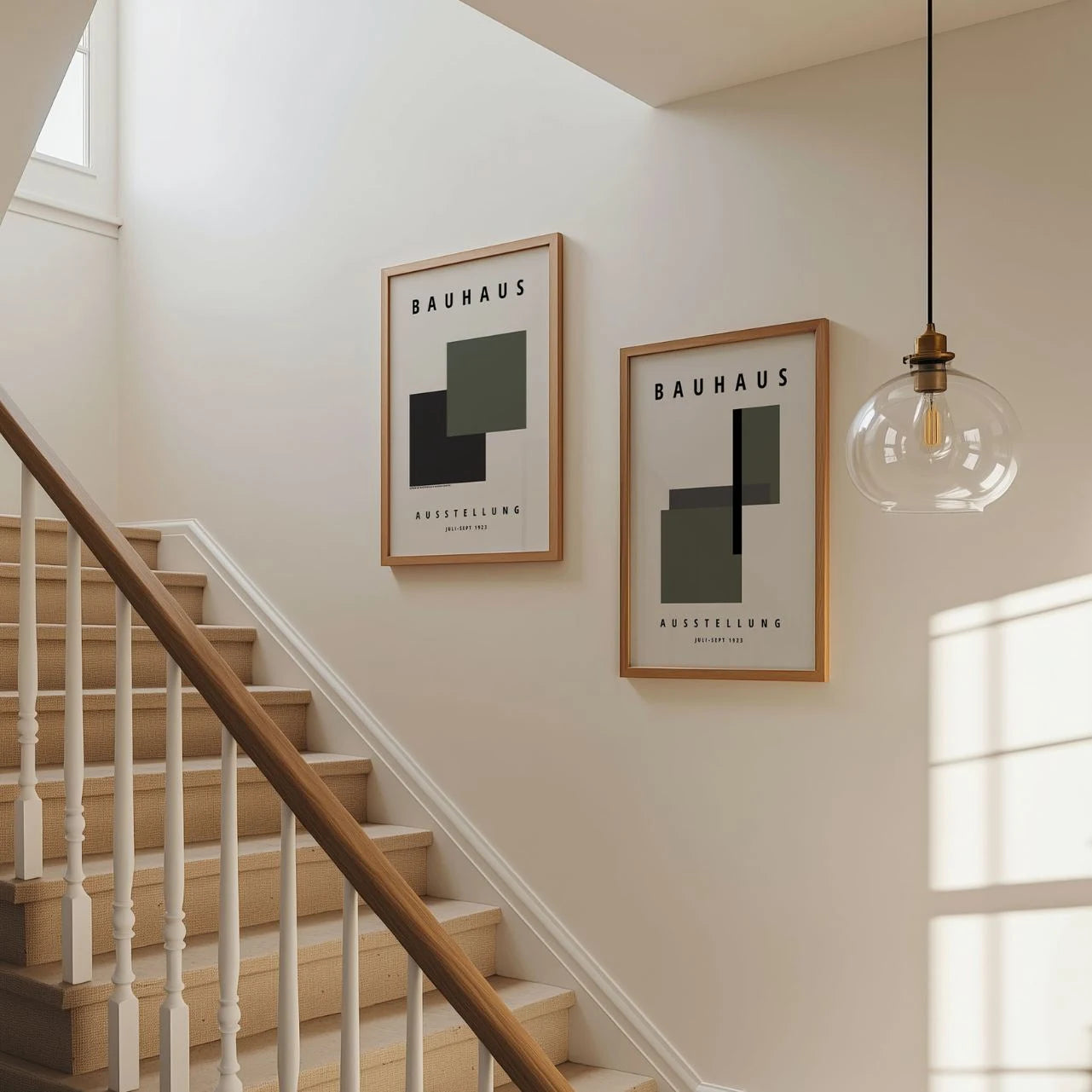 Bauhaus Grün Graphit – 2er Poster-Set