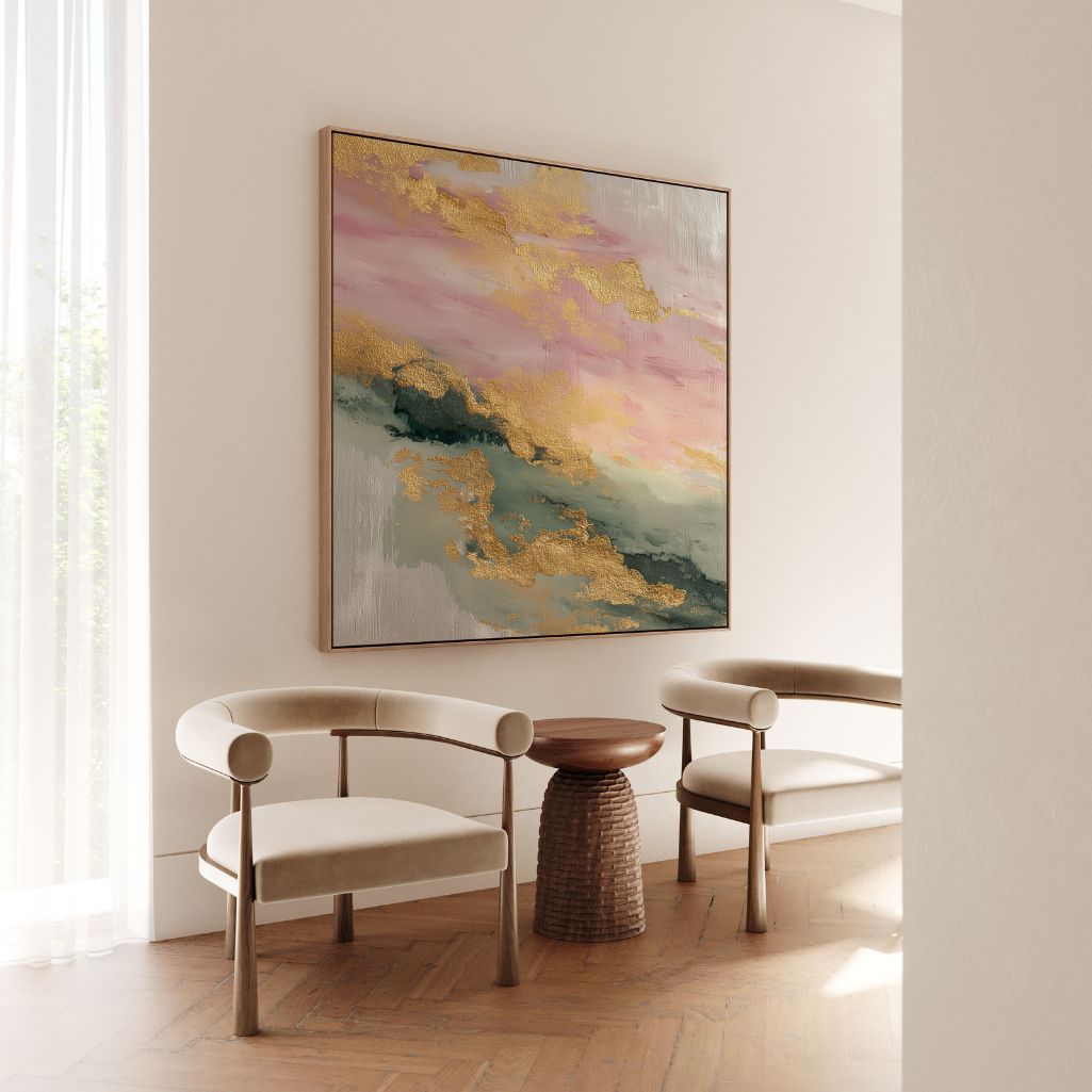 Gerahmtes Leinwandbild – Goldene Morgendämmerung