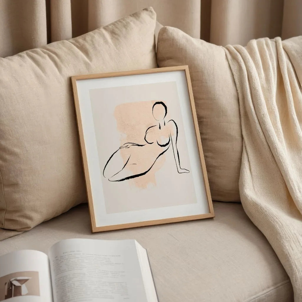 Poster – Weibliche Form in Linie