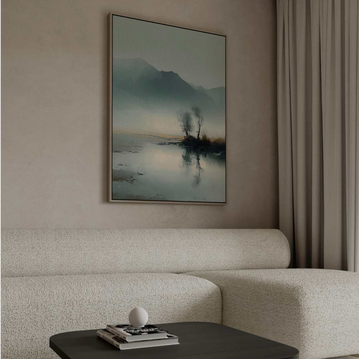 Gerahmtes Leinwandbild - Bergsee Landschaft