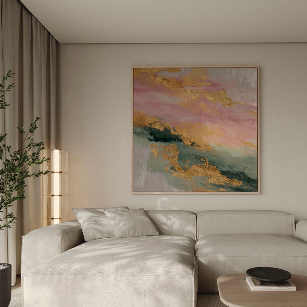 Gerahmtes Leinwandbild – Goldene Morgendämmerung