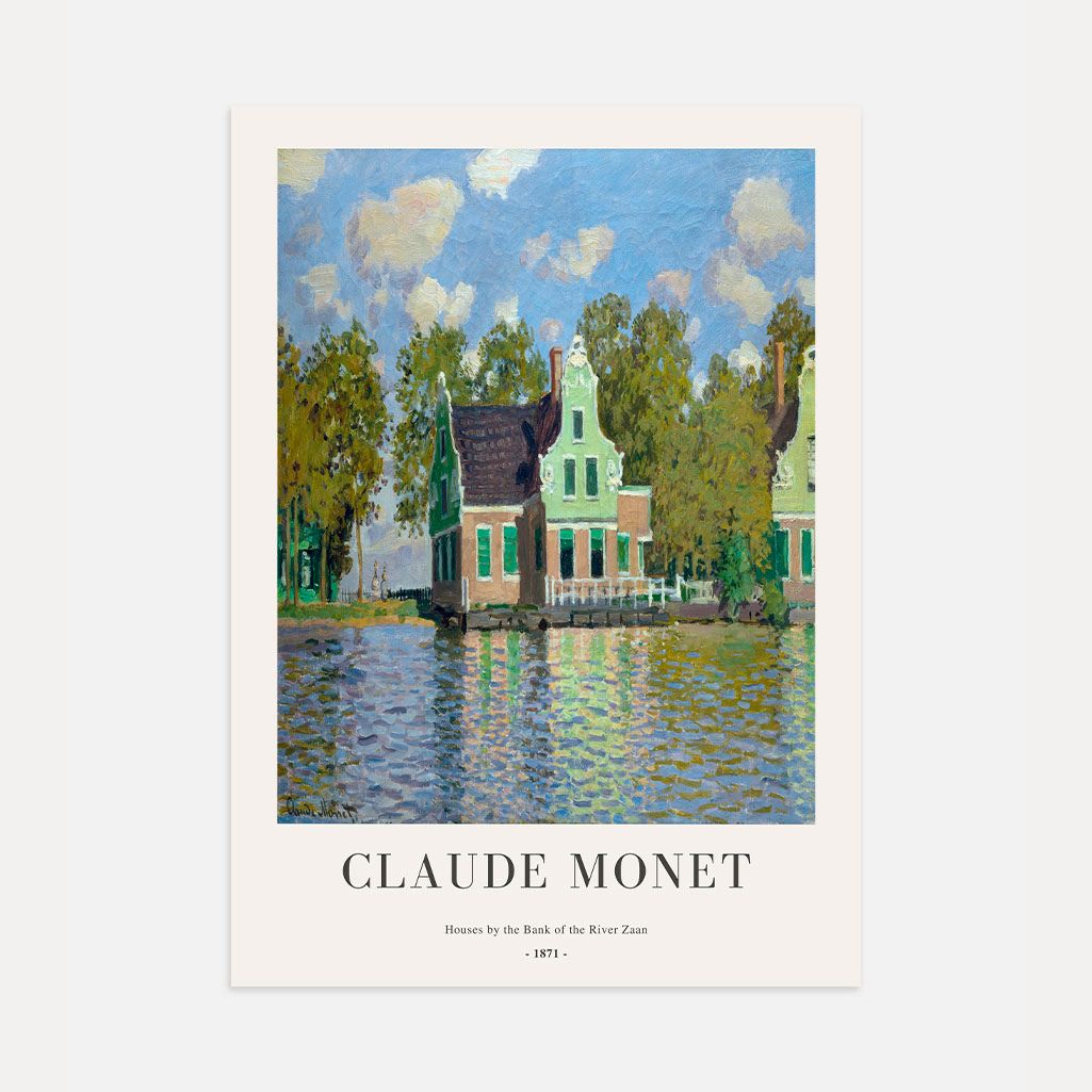 Claude Monet – Häuser am Ufer der Zaan (1871) Poster