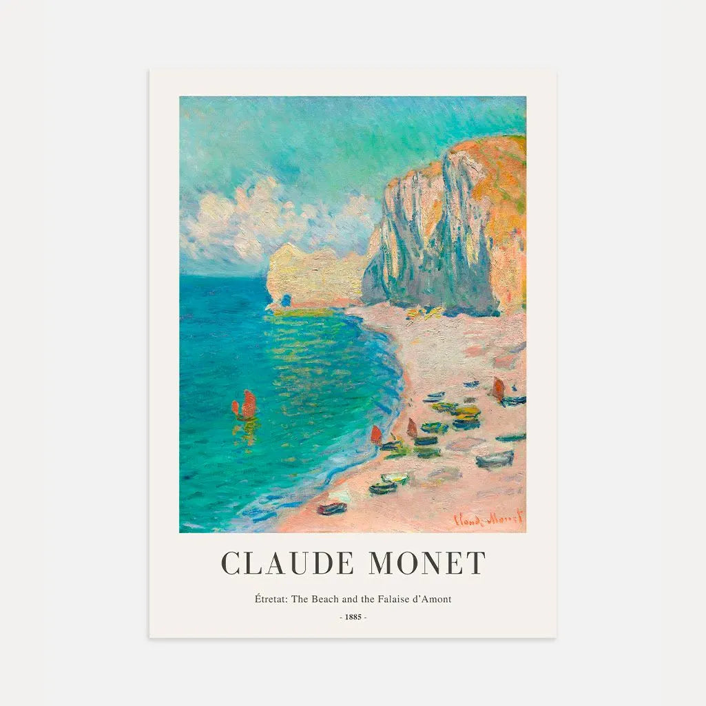 Claude Monet – Étretat: Strand und Falaise d’Amont (1885) Poster