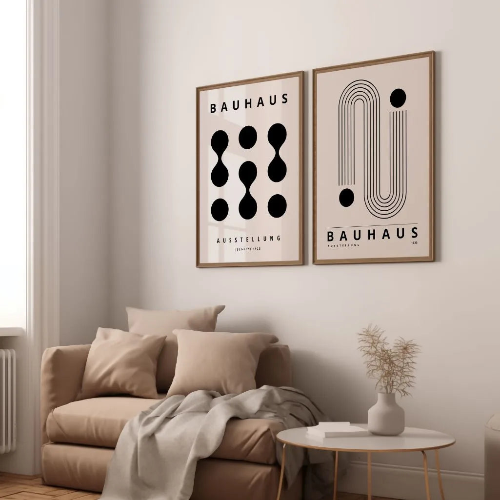 Bauhaus Schwarze Formen – 2er Poster-Set