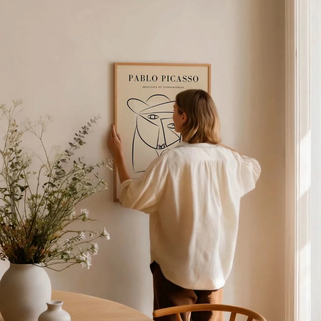 Von Pablo Picasso inspiriertes Poster – Frau mit Hut