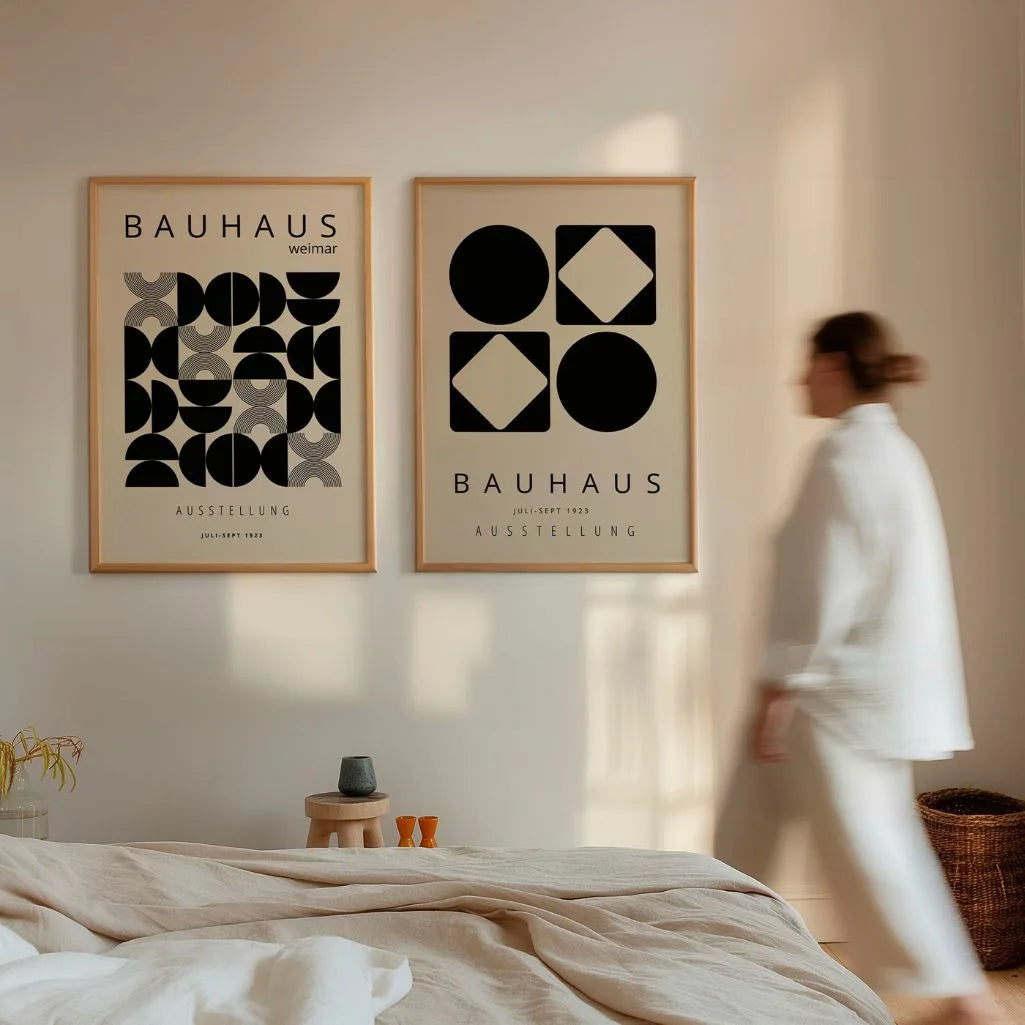 Bauhaus Geometrie – 2er Poster-Set, Beigetönen