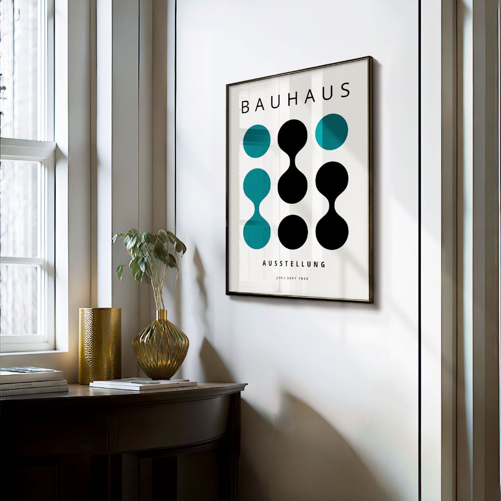 Bauhaus Türkis Kontrast Poster