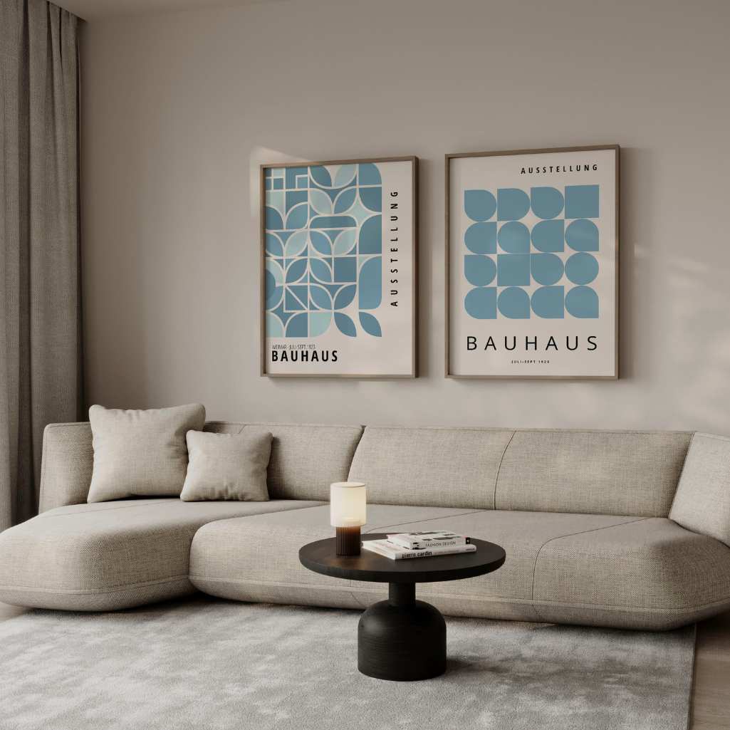 Bauhaus Blau – 2er Poster-Set