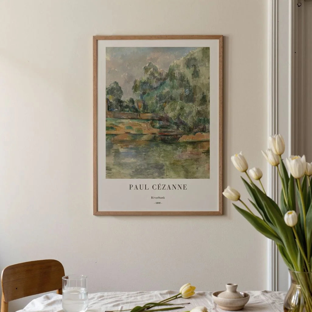 Paul Cézanne – Flussuferlandschaft Hochformat Poster