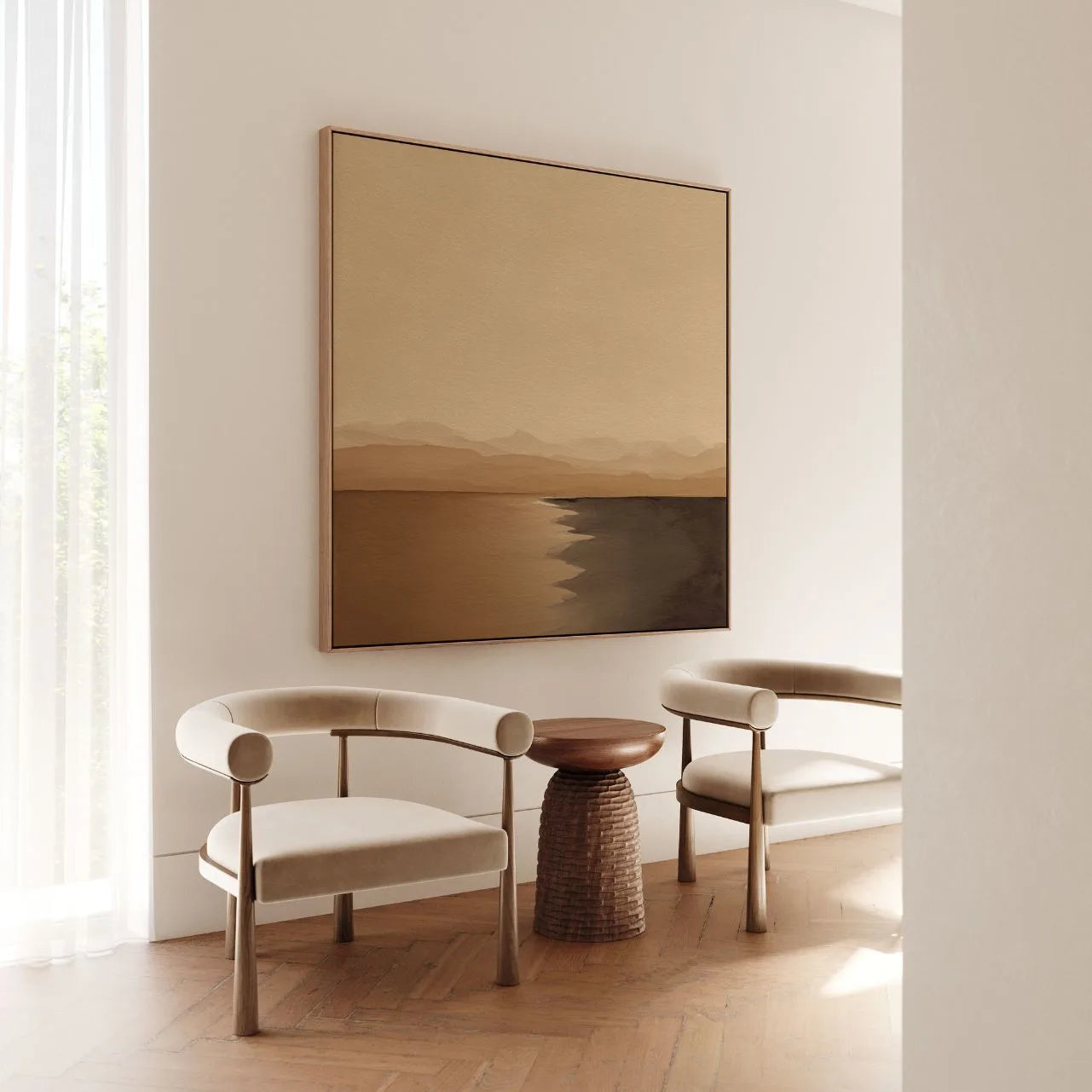 Gerahmtes Leinwandbild – Horizont der Stille