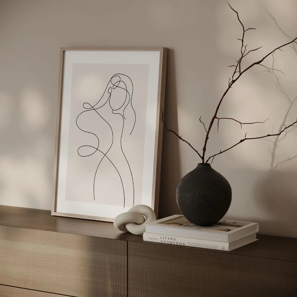 Poster – Tanz weiblicher Linien