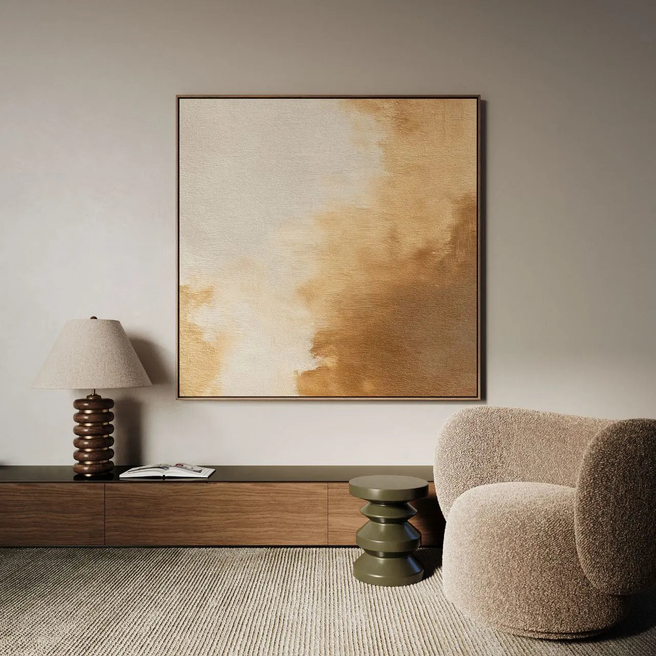 Gerahmtes Leinwandbild – Sandglanz