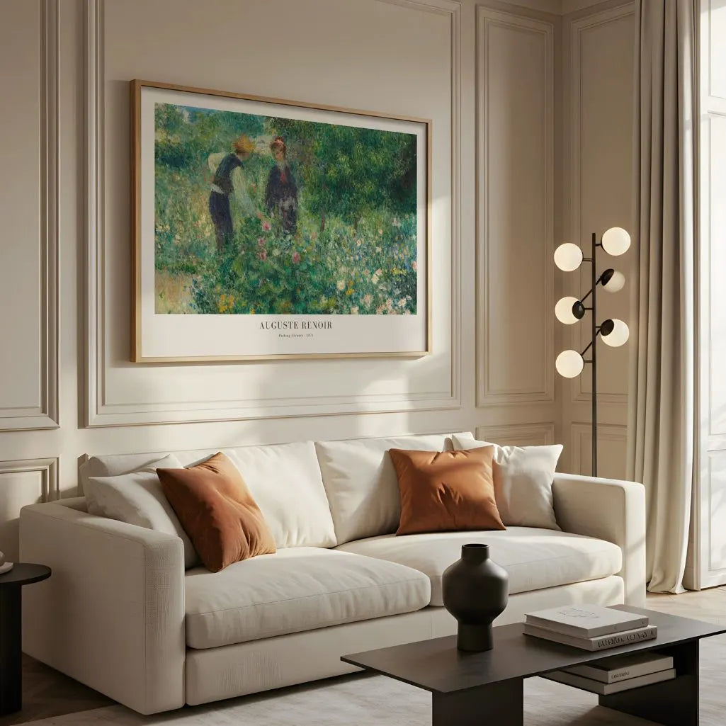 Auguste Renoir – Blumenpflückerinnen im Garten Poster, 1875 (Querformat)