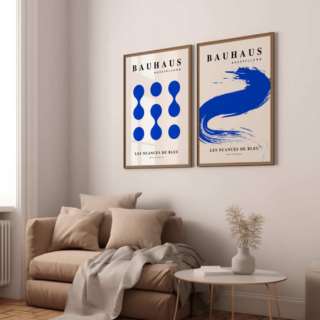 Bauhaus Blau – 2er Poster-Set