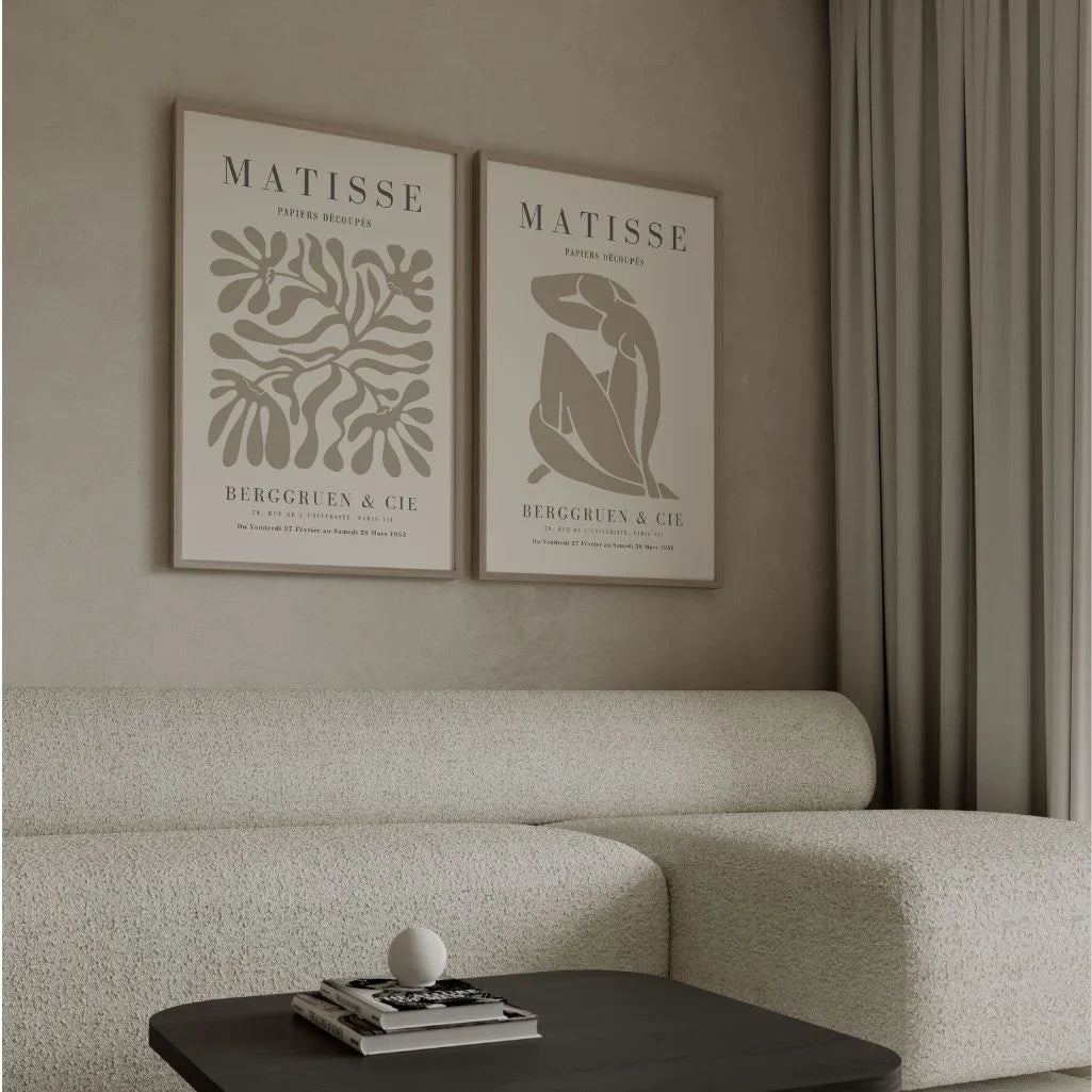 Set mit 2 Matisse-Poster – Beige abstrakte Ausschnitte 