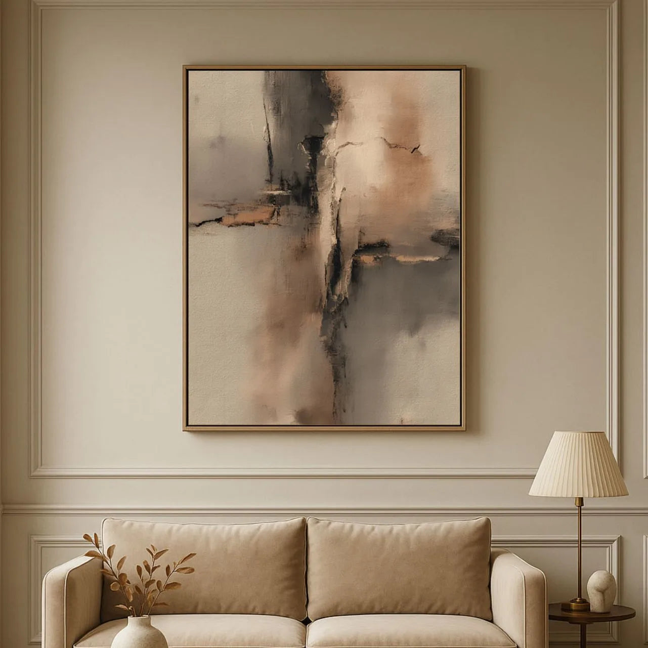 Gerahmtes Leinwandbild – Berührung der Natur