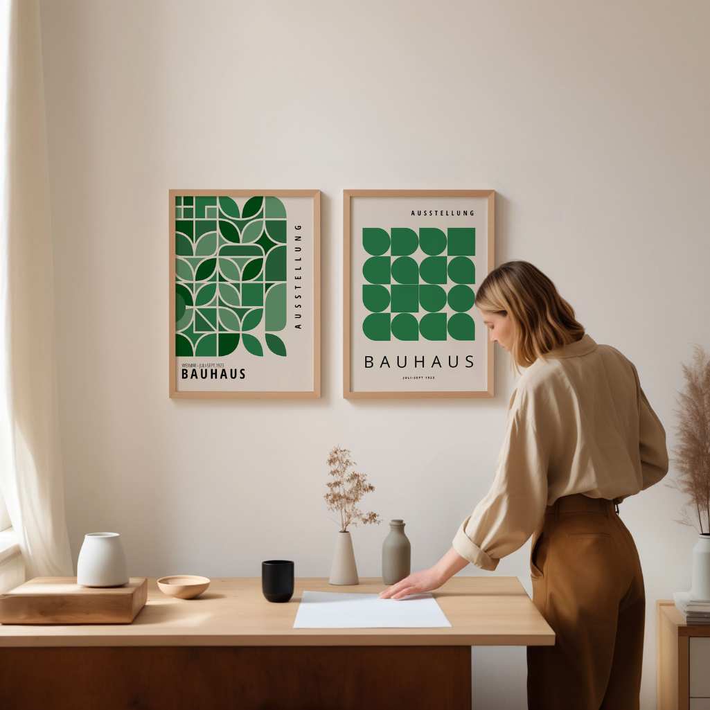 Bauhaus Grün – 2er Poster-Set