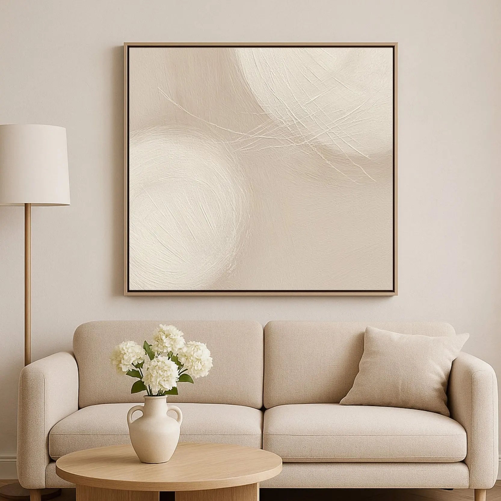Gerahmtes Leinwandbild – Beige Harmonie