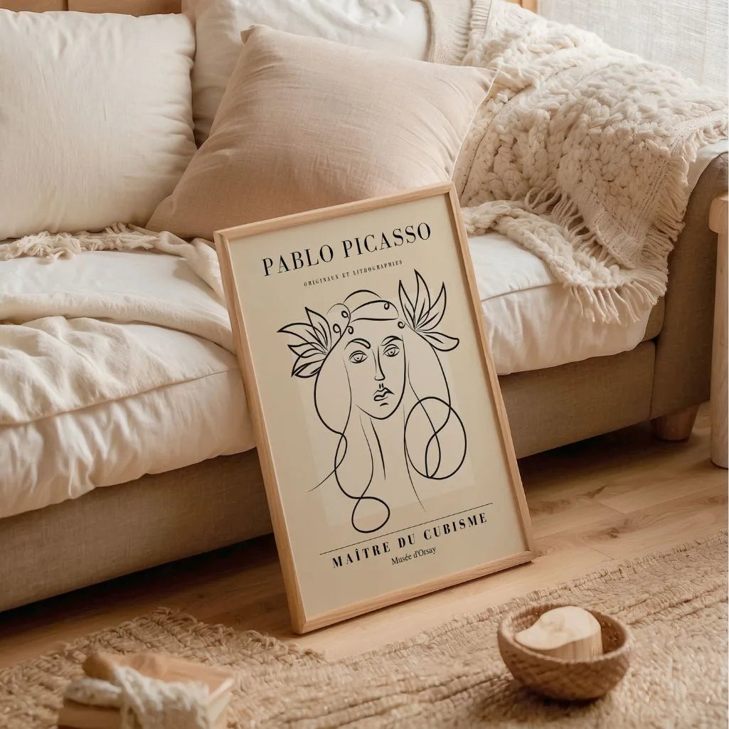Von Pablo Picasso inspiriertes Poster – Liniengöttin