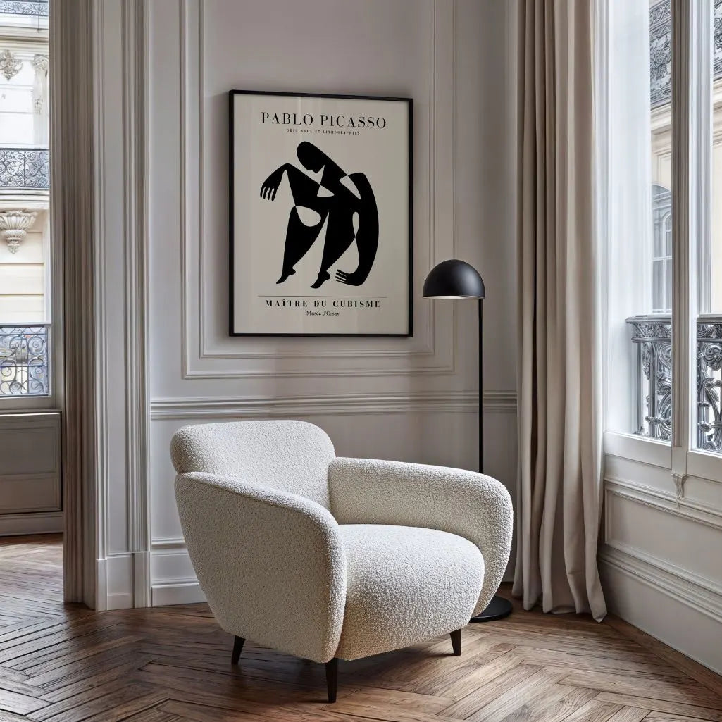 Von Pablo Picasso inspiriertes Poster – Schwarze Silhouette