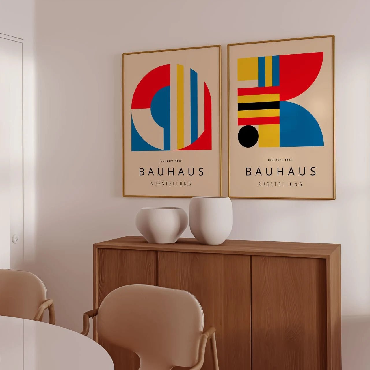 Set mit 2 Bauhaus-Postern in Primärfarben