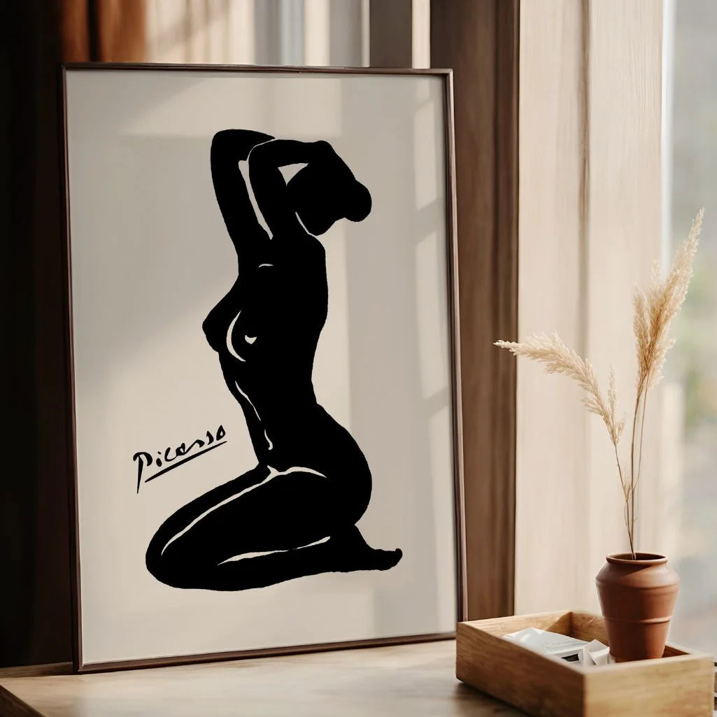 Gemälde „Silhouette einer Frau“ – Poster inspiriert von Picasso