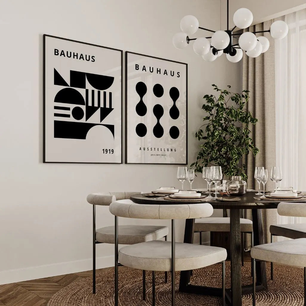 Set mit 2 Bauhaus-Postern – Gelbe und schwarze Energie 