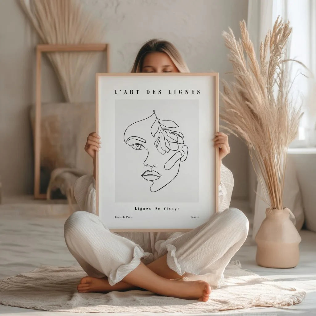 Poster – Gesicht mit Blatt