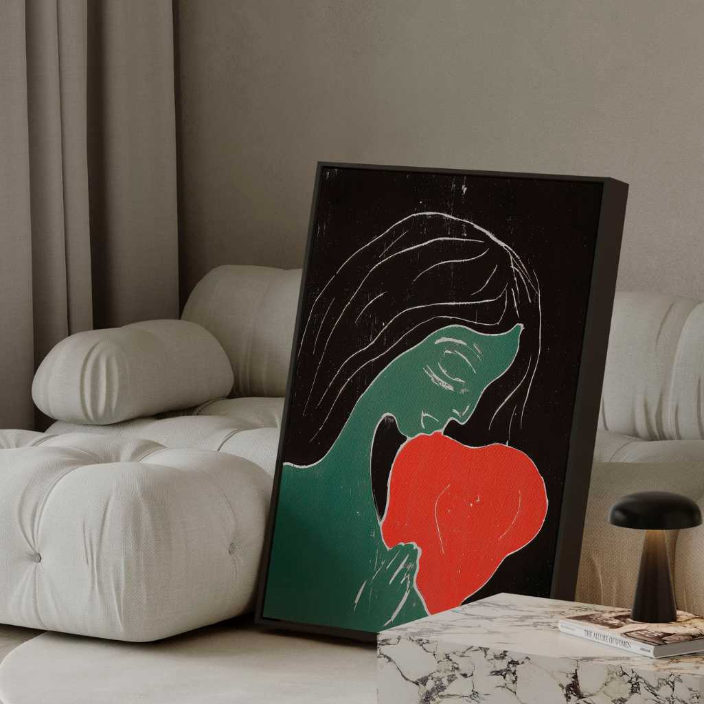 Gerahmtes Leinwandbild – Zwei Herzen (1899)