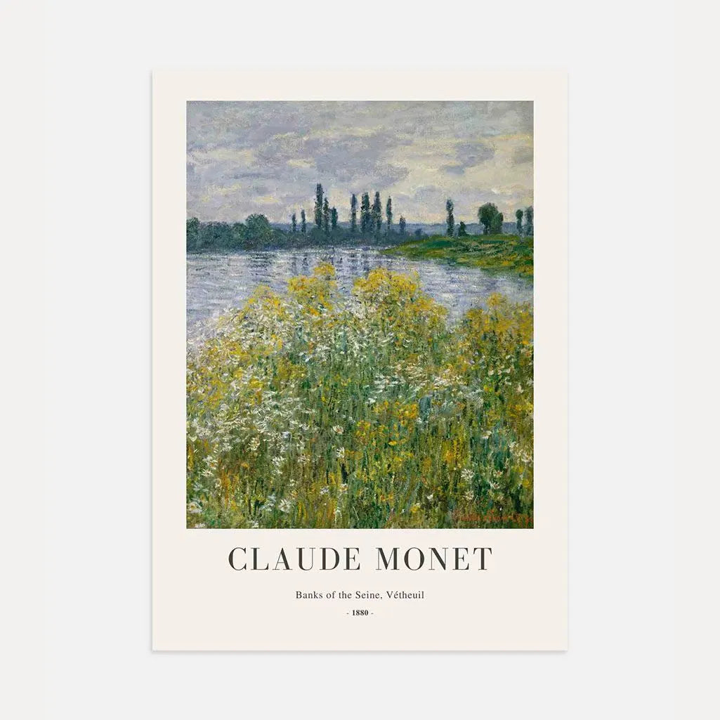 Claude Monet – Ufer der Seine bei Vétheuil Poster 1880