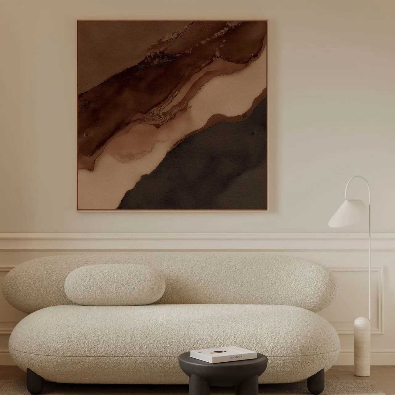 Gerahmtes Leinwandbild – Braune Strömung