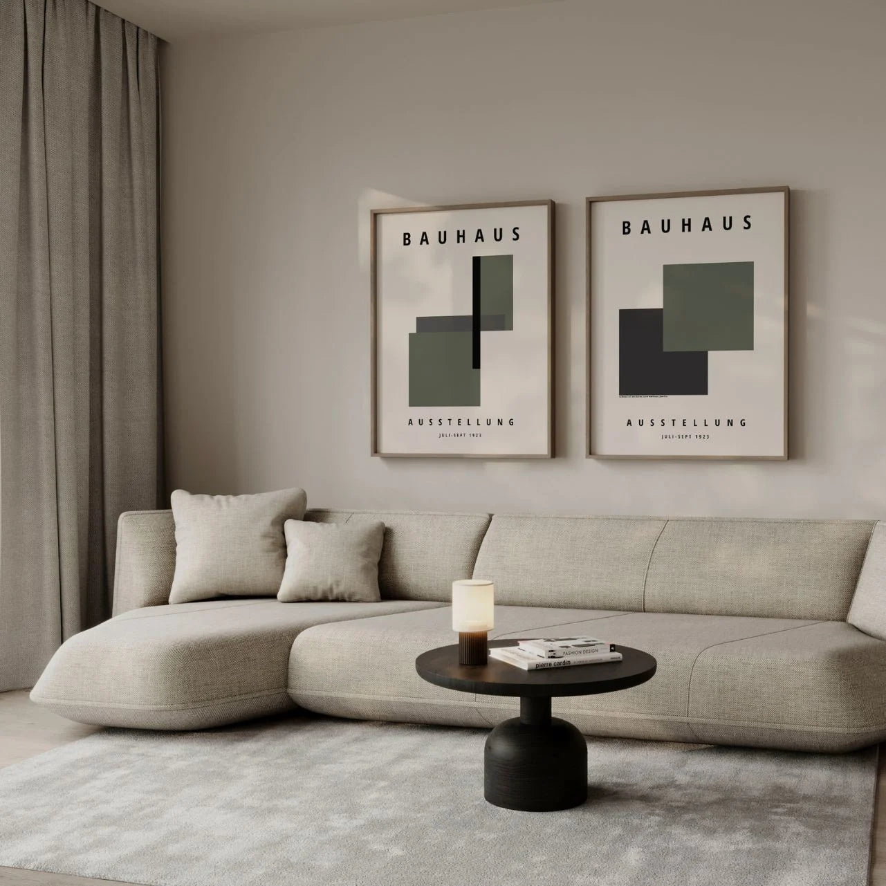 Bauhaus Grün Graphit – 2er Poster-Set