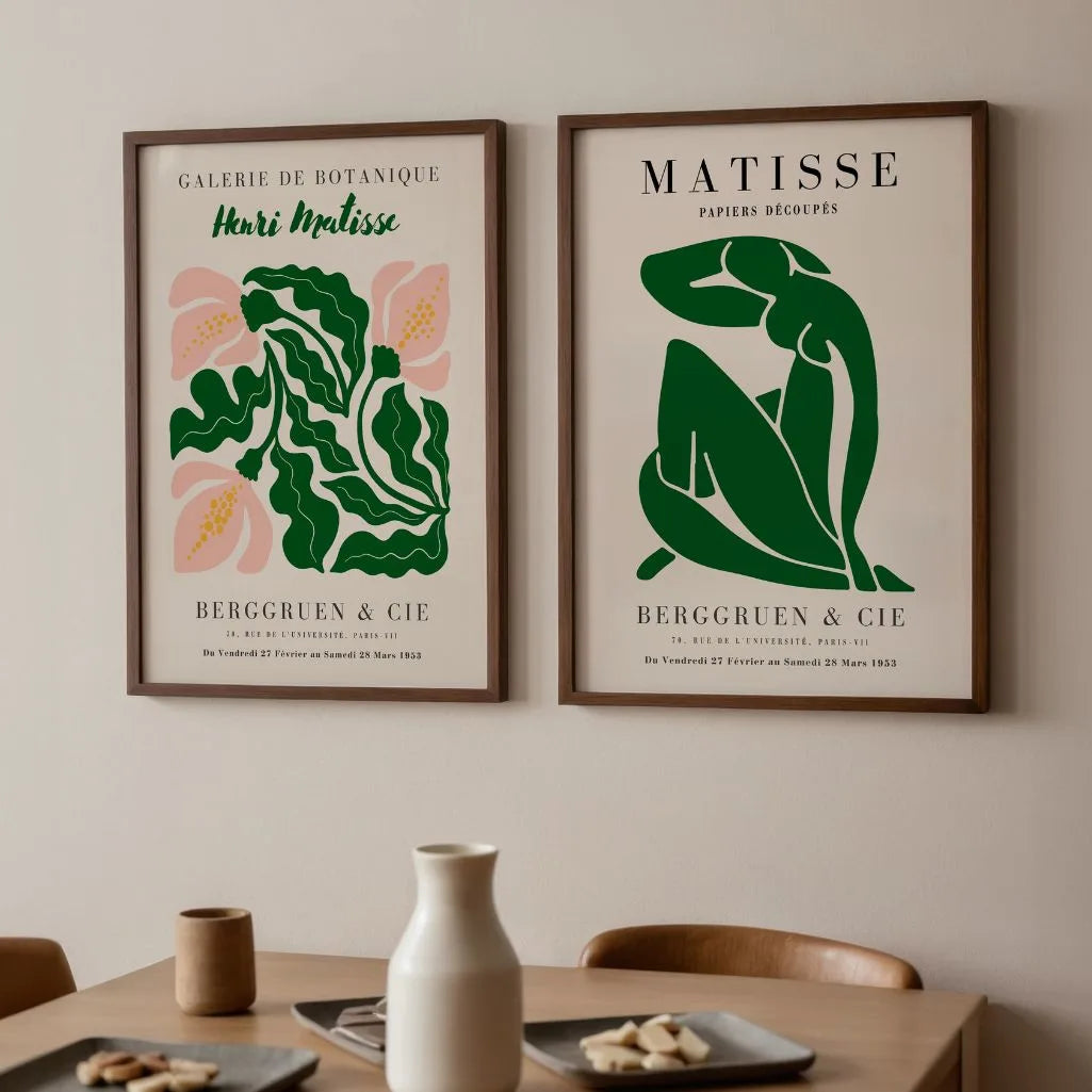 Set mit 2 Matisse-Postern – Grüne abstrakte Komposition 
