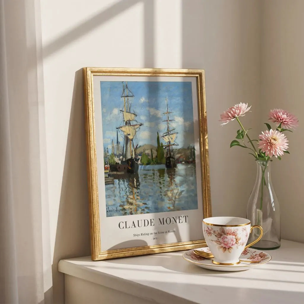 Claude Monet – Schiffe auf der Seine bei Rouen Poster