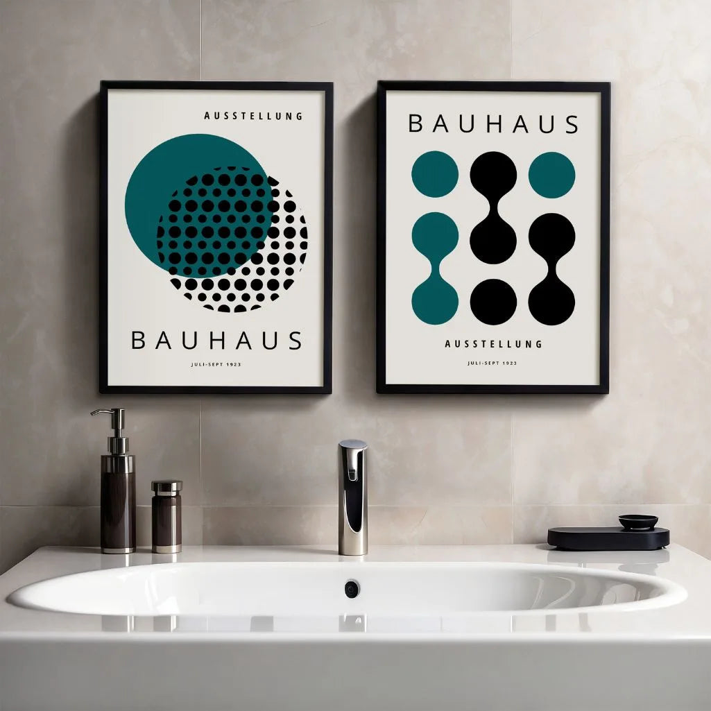Bauhaus Schwarz Grün – 2er Poster-Set